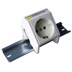 DIN-rail mounting frame for 45x45 inserts and power modules, white